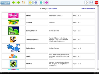 KidSurf Child Safe Web Browser screenshot