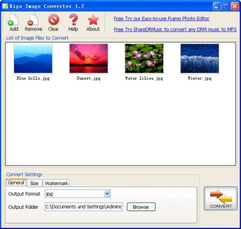 Kigo Image Converter screenshot