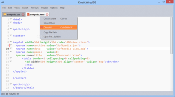 KineticWing IDE screenshot