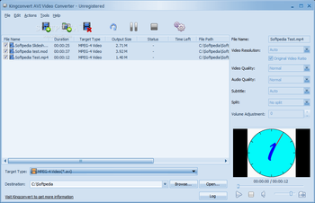 KingConvert AVI Video Converter screenshot