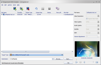 KingConvert DVD Creator screenshot