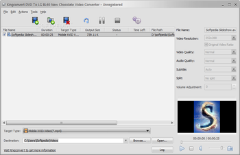 KingConvert DVD To LG BL40 New Chocolate Video Converter screenshot