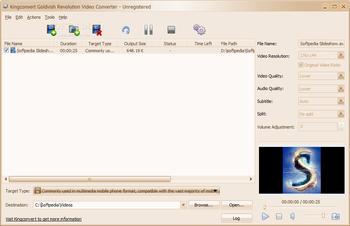 KingConvert Goldvish Revolution Video Converter screenshot