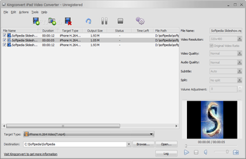 KingConvert iPad Video Converter screenshot