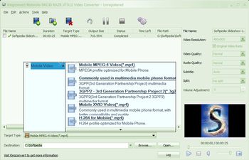 Kingconvert Motorola DROID RAZR XT912 Video Converter screenshot