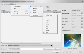 KingConvert Motorola Droid Video Converter screenshot 2