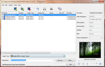 Kingconvert Motorola RAZR XT910 Video Converter screenshot