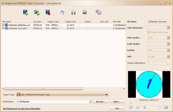 KingConvert MPEG2 Video Converter screenshot