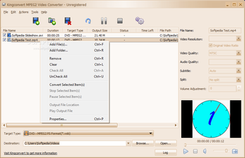 KingConvert MPEG2 Video Converter screenshot 2