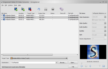 KingConvert Nokia C5 Video Converter screenshot