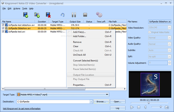 KingConvert Nokia E5 Video Converter screenshot