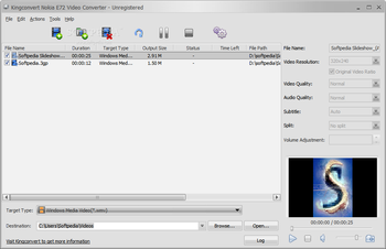 KingConvert Nokia E72 Video Converter screenshot