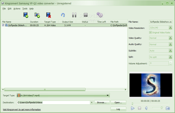 KingConvert Samsung YP-Q2 Video Converter screenshot