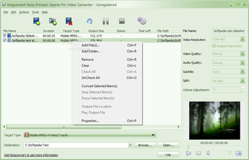 KingConvert Sony Ericsson Xperia Pro Video Converter screenshot