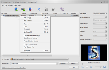 KingConvert VCD Creator screenshot 2