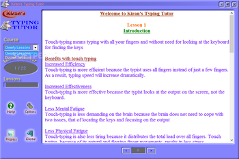 Kiran's Typing Tutor screenshot 2