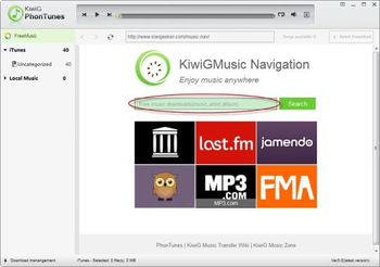 KiwiG PhonTunes screenshot