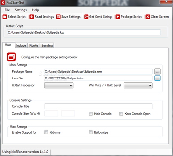 Kix2Exe GUI screenshot