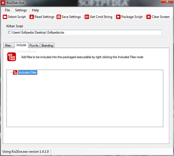 Kix2Exe GUI screenshot 2