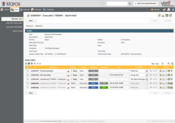 Klaros-Testmanagement screenshot