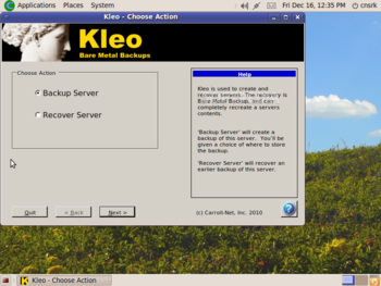 Kleo Bare Metal Backups screenshot 2