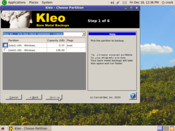 Kleo Bare Metal Backups screenshot 3