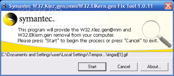 Klez Removal Tool screenshot 2