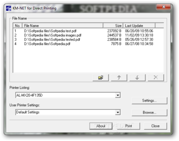 KM-NET for Direct Printing screenshot