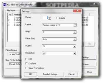 KM-NET for Direct Printing screenshot 2