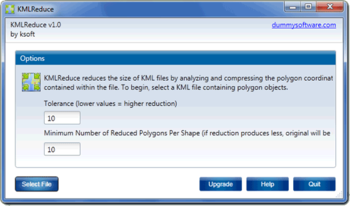 KMLReduce screenshot