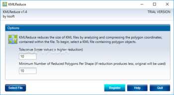 KMLReduce screenshot