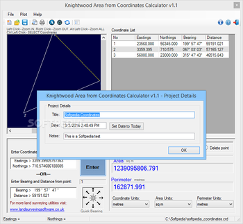 Knightwood Area from Coordinates Calculator screenshot 4