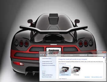 Koenigsegg Windows 7 Theme screenshot