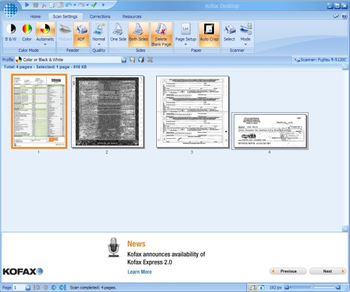 Kofax Desktop screenshot