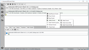 Koinonein BitTorrent Client screenshot 2