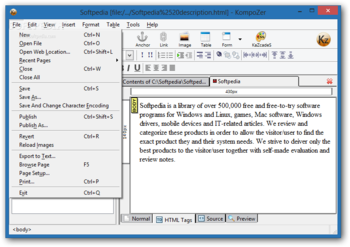 KompoZer Portable screenshot 3