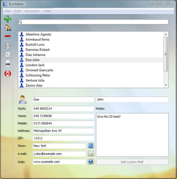 Kontakter screenshot