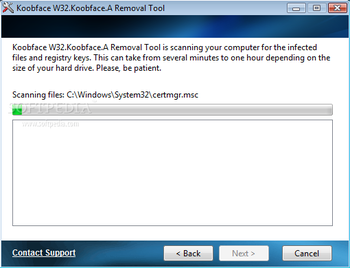 Koobface Removal Tool screenshot