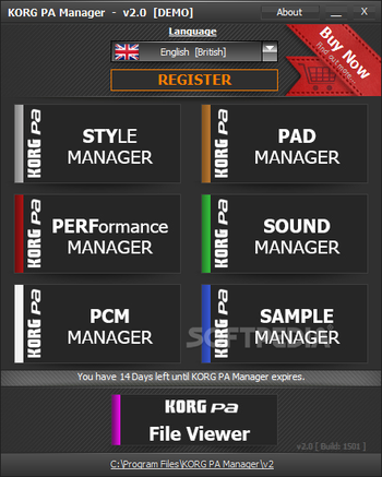 KORG PA Manager screenshot