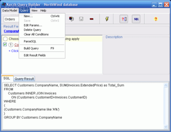 Korzh Query Builder screenshot 2