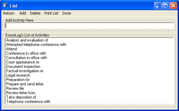 KronoLog screenshot