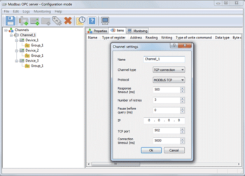 Krug Modbus OPC Server screenshot