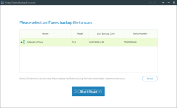 Kvigo iTunes Backup Extractor screenshot