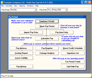 Kwik-Pay New Zealand Payroll screenshot