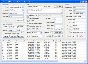 Kylix SMS ActiveX Control screenshot
