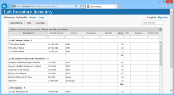 Lab Inventory screenshot