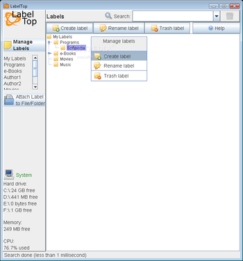 LabelTop screenshot