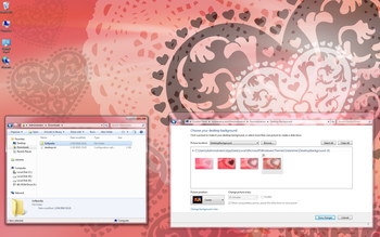 Lacy Hearts Windows 7 Theme screenshot