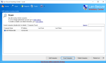 Lan-Secure Inventory Center Workgroup screenshot