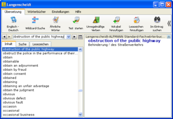 Langenscheidt-ALPMANN Standard-Specialist Dictionary of Law screenshot